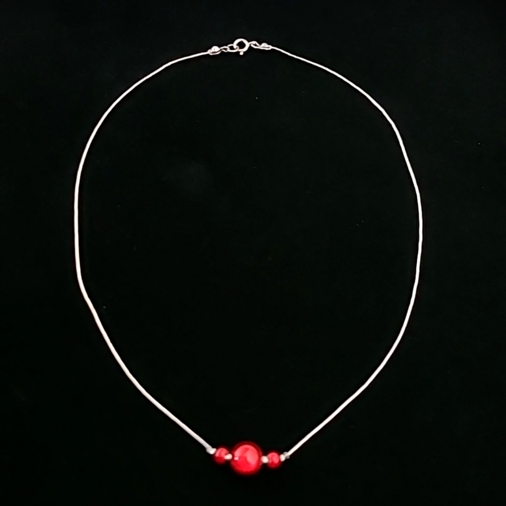 Miracle bead 925 sterling silver choker necklace